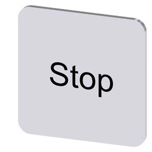 Abgerundeter grauer Button mit der Beschriftung 'Stop