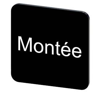 Schwarzes abgerundetes quadratisches Etikett mit dem Wort „Montée