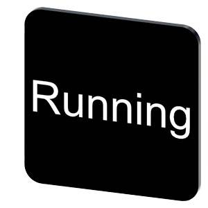 Schwarzes abgerundetes Quadrat-Icon mit dem Wort „Running