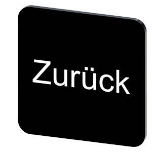 Schwarze abgerundete quadratische Schaltfläche mit dem deutschen Wort 'Zurück', das Zurück bedeutet.