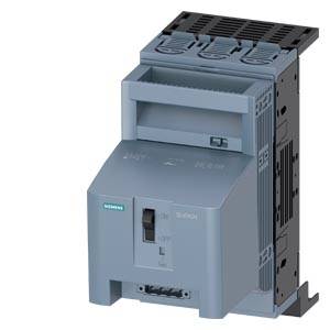 Graues Siemens-Industriestromversorgungskontrollmodul, wahrscheinlich ein Schutzschalter oder Motorstarter, von vorne auf weißem Hintergrund dargestellt.