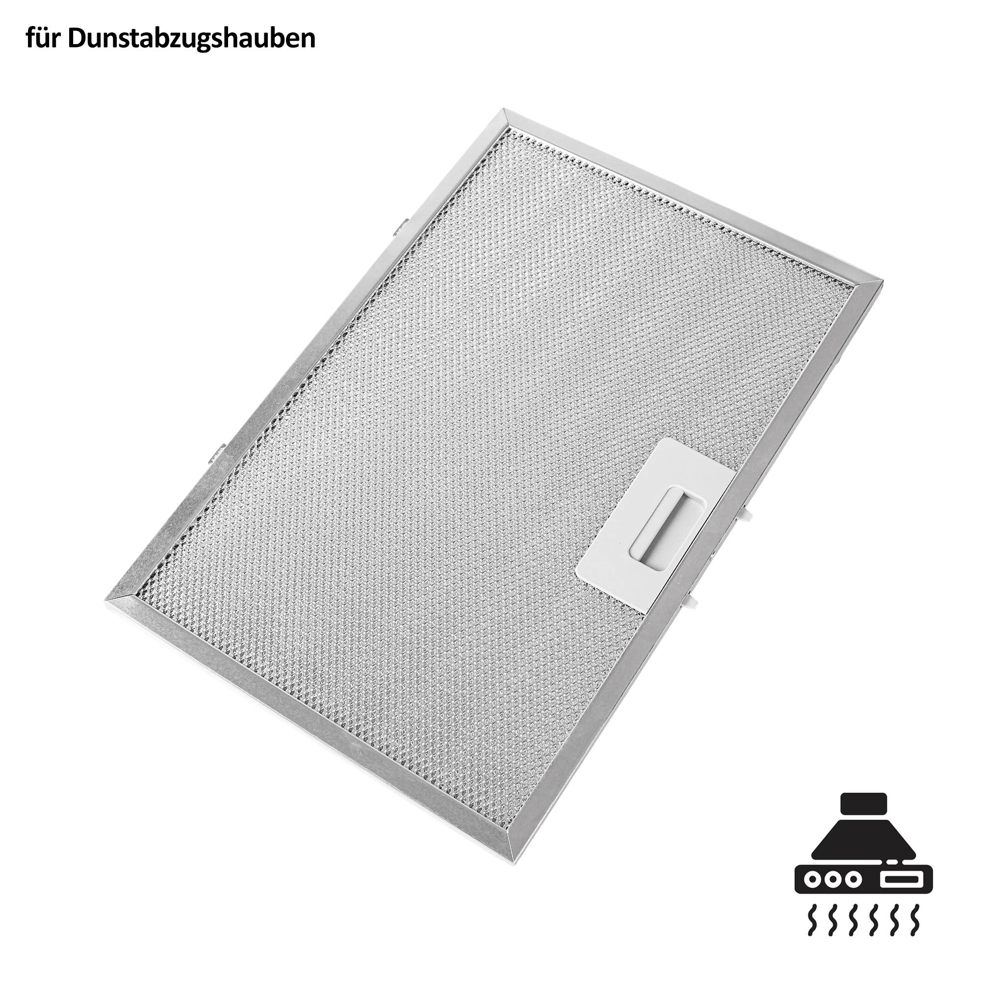 Fettfilterblende für eine Dunstabzugshaube, gezeigt auf weißem Hintergrund mit deutschem Text „für Dunstabzugshauben