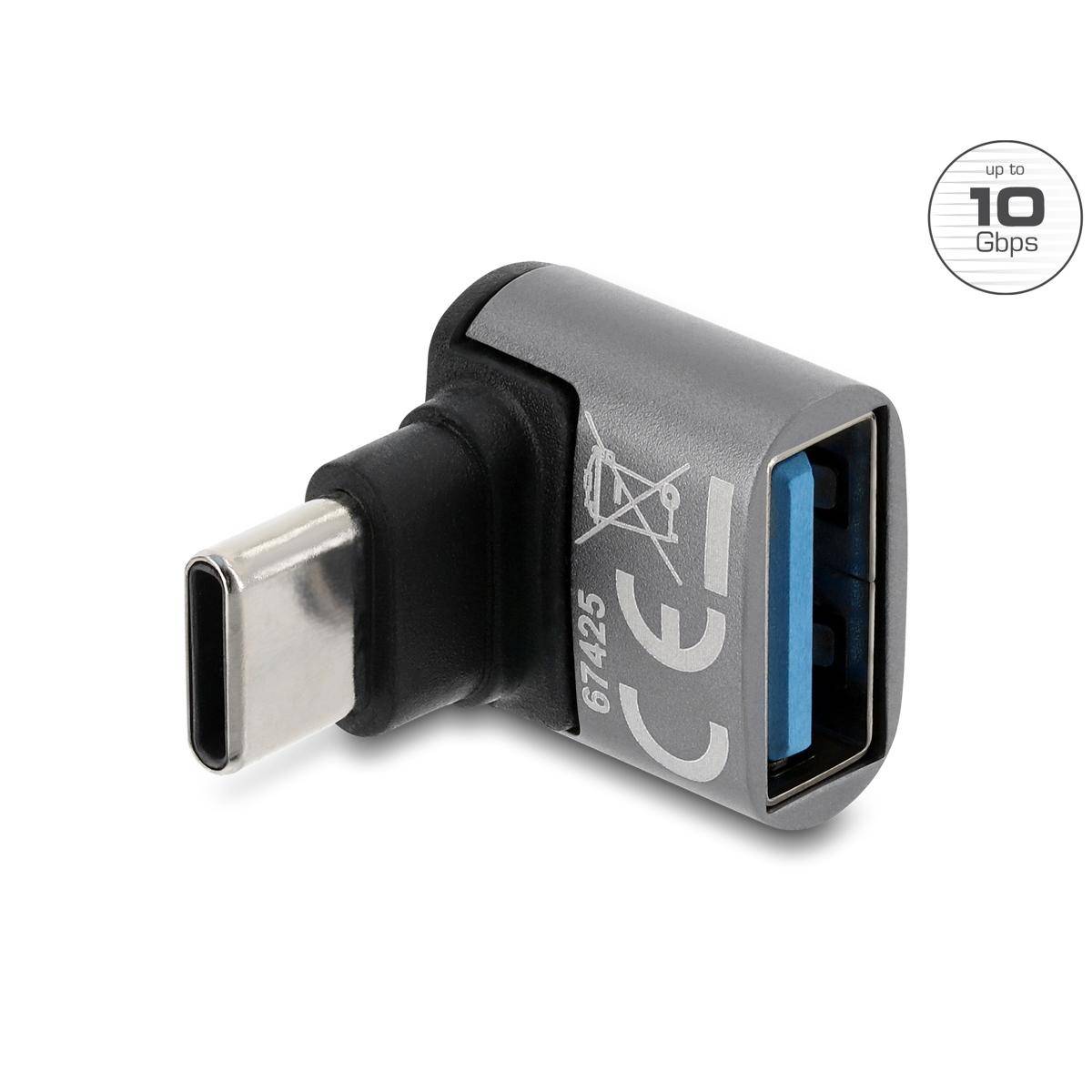 USB-C-Stecker auf USB-A-Buchse Adapter mit der Aufschrift 