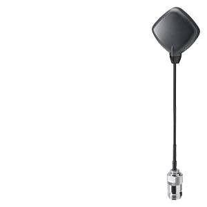 Schwarze magnetische Antenne mit langem Kabel und Stecker auf weißem Hintergrund.