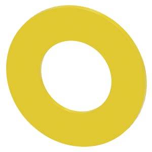 Gelber Ring oder donutförmiger Kreis auf weißem Hintergrund.