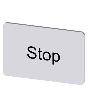 Weiße rechteckige Schaltfläche mit der Bezeichnung „Stopp