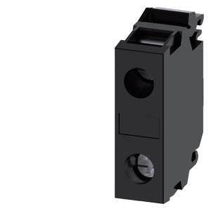 Schwarzes Elektroschutzschaltermodul mit zwei runden Öffnungen auf der Vorderseite, abgebildet vor weißem Hintergrund.