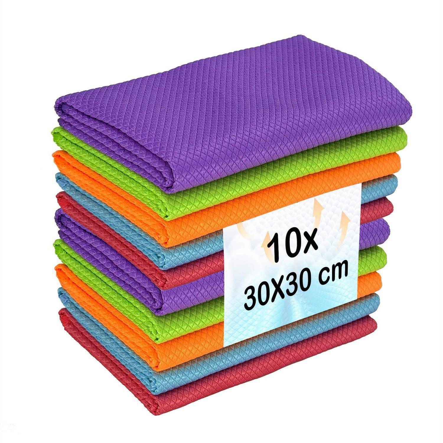 Mikrofasertücher 10 Stück 30x30cm Fischschuppen-Design fusselfrei
