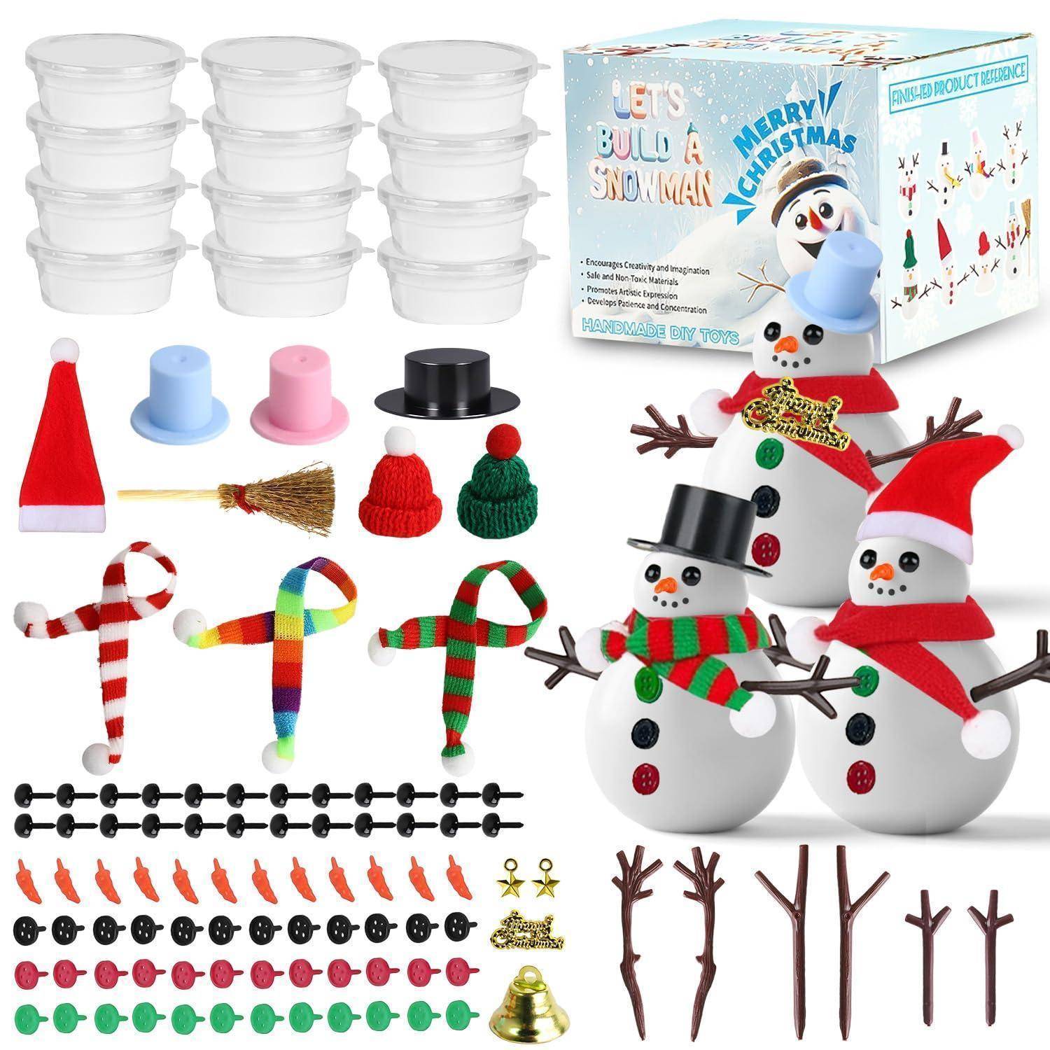 Prmape 12er Set Schneemann Bastelset Modelliermasse Lufttrocknend