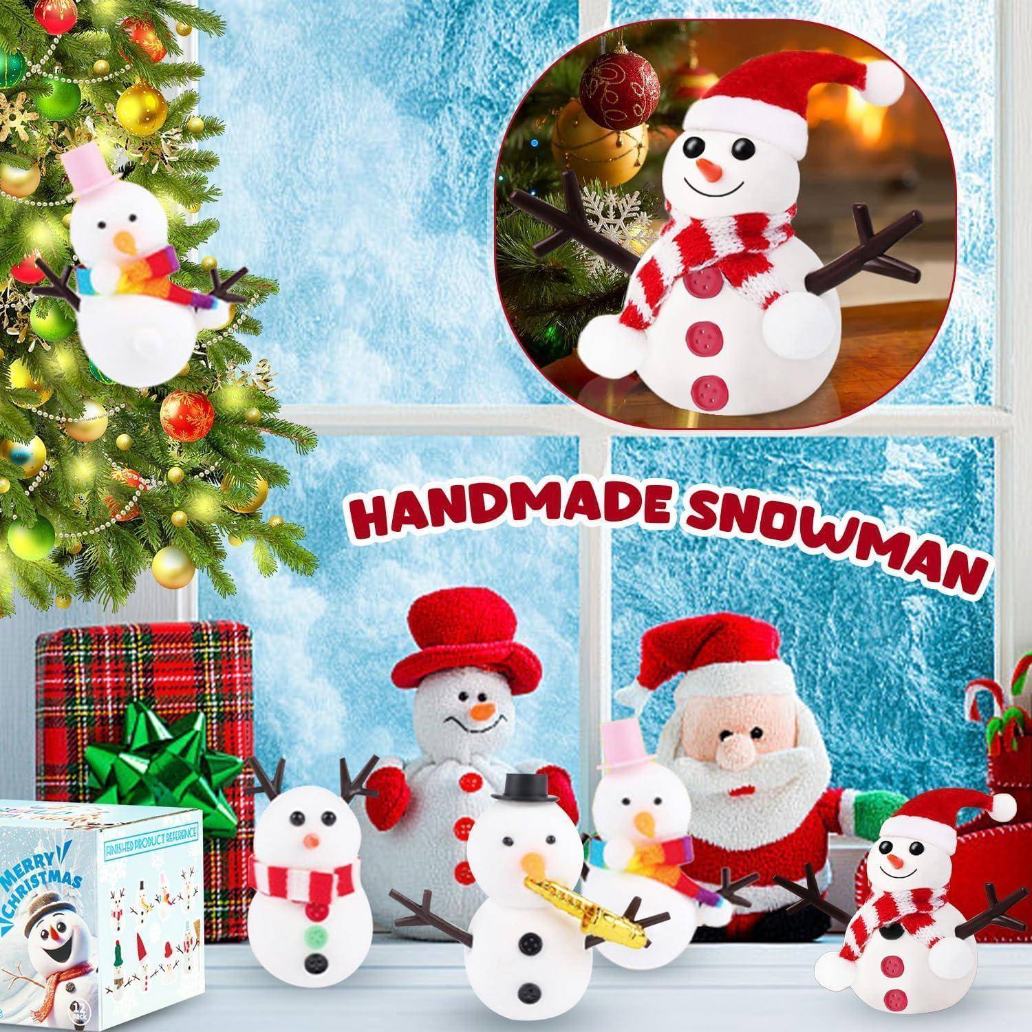 Prmape 12er Set Schneemann Bastelset Modelliermasse Lufttrocknend