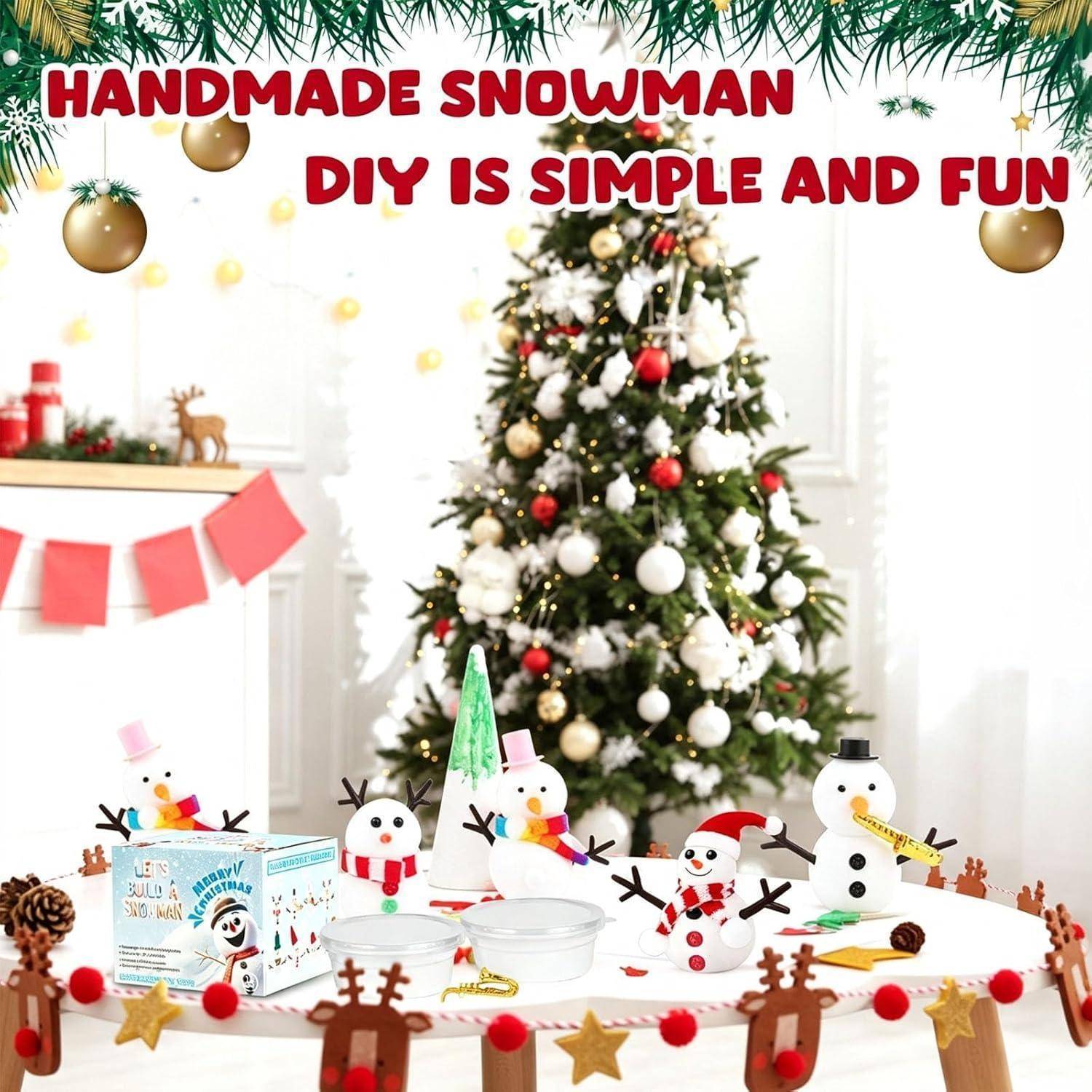 Prmape 12er Set Schneemann Bastelset Modelliermasse Lufttrocknend