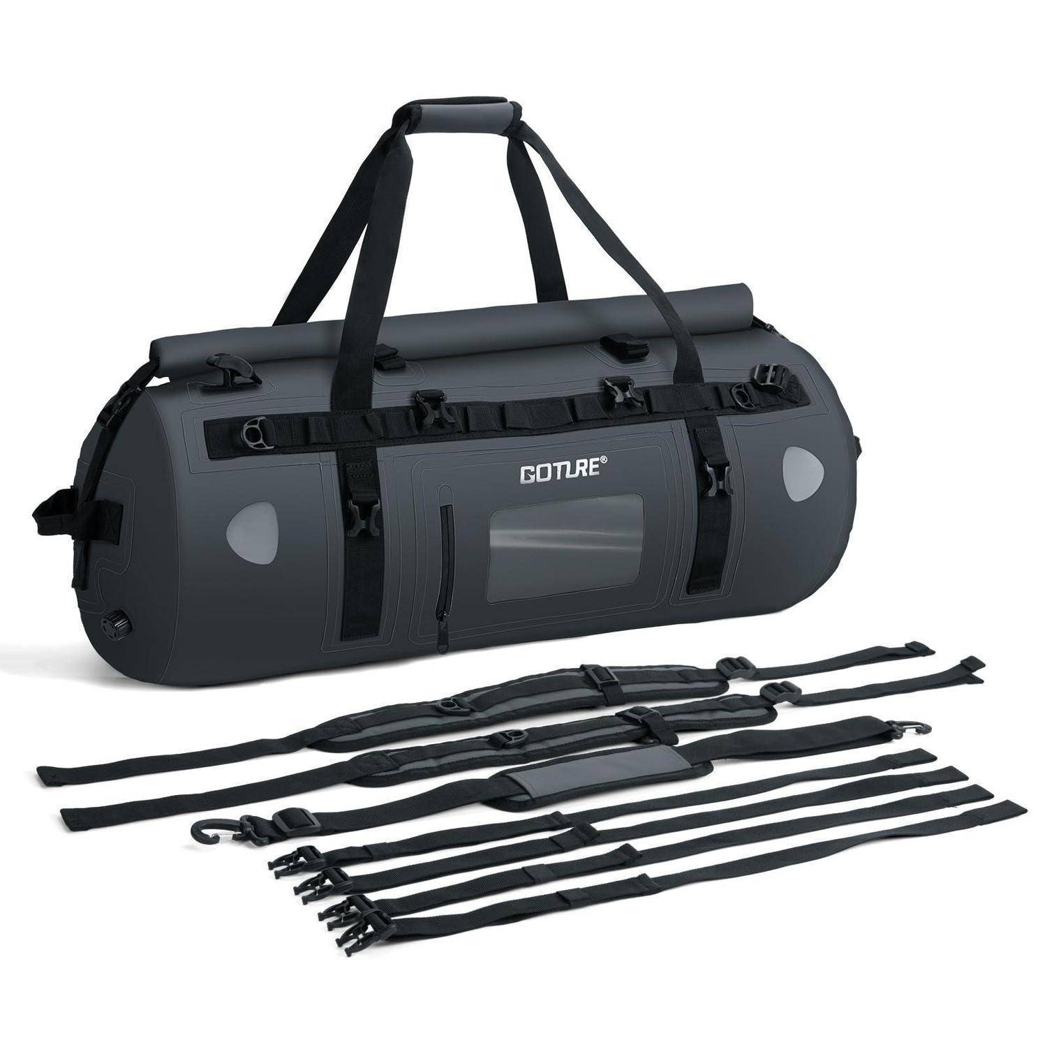 Goture Motorrad-Hecktasche 45L wasserdicht mit Schultergurten Grau