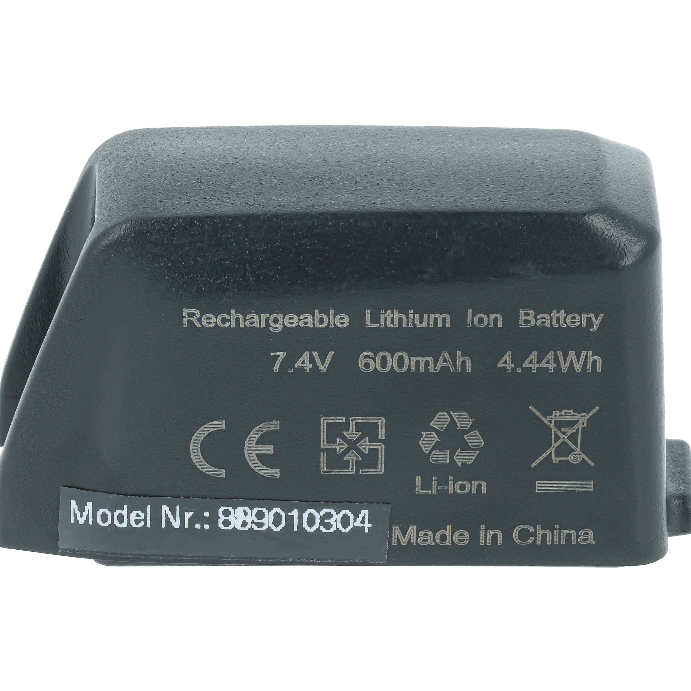 Wiederaufladbare Lithium-Ionen-Batterie mit der Bezeichnung „7,4V 600mAh 4,44Wh