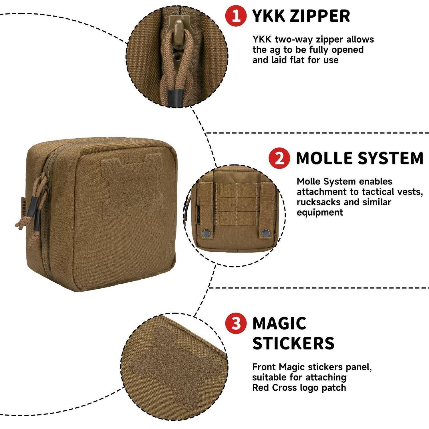 Taktische Erste Hilfe Tasche MOLLE Coyote Brown