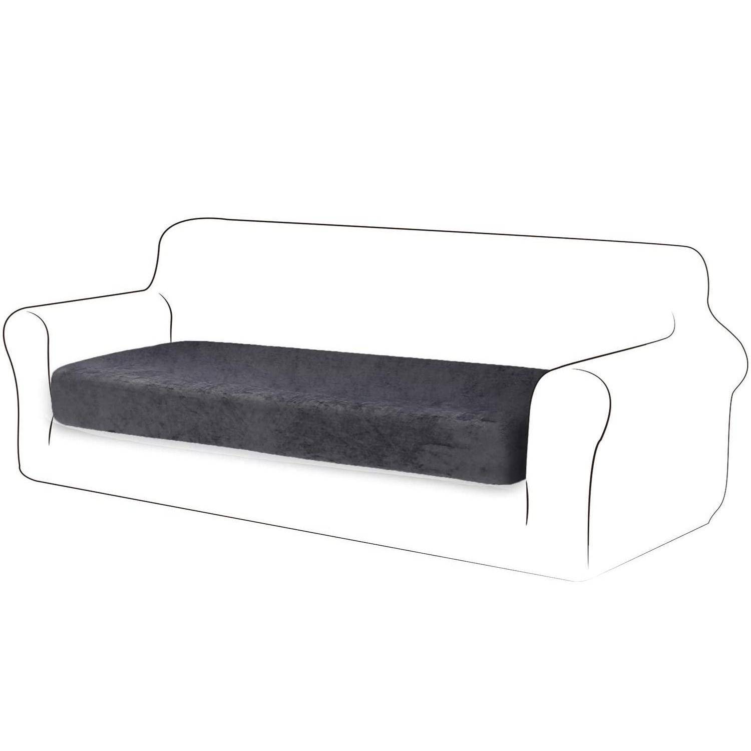 TIANSHU Samt Kissenbezug für 3-Sitzer Sofa Grau