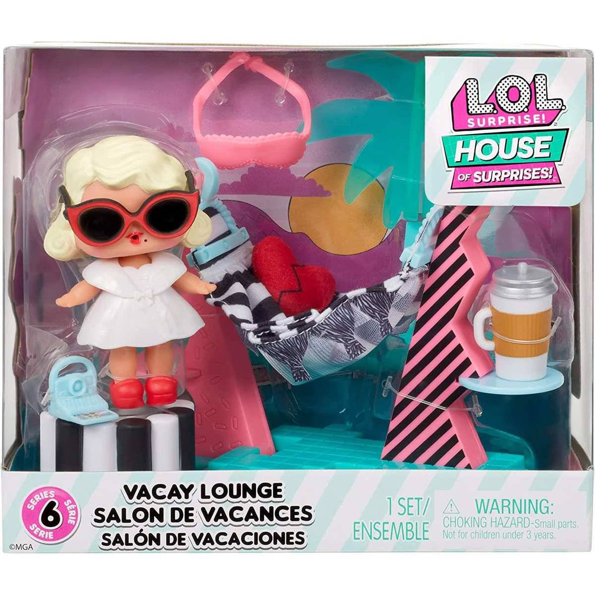 L.O.L. Surprise! OMG House of Surprises Playset Vacay Lounge Puppe Leading Baby