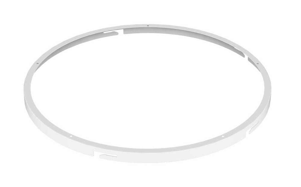 Minimales silbernes kreisförmiges Armband oder Ringrahmen auf weißem Hintergrund.