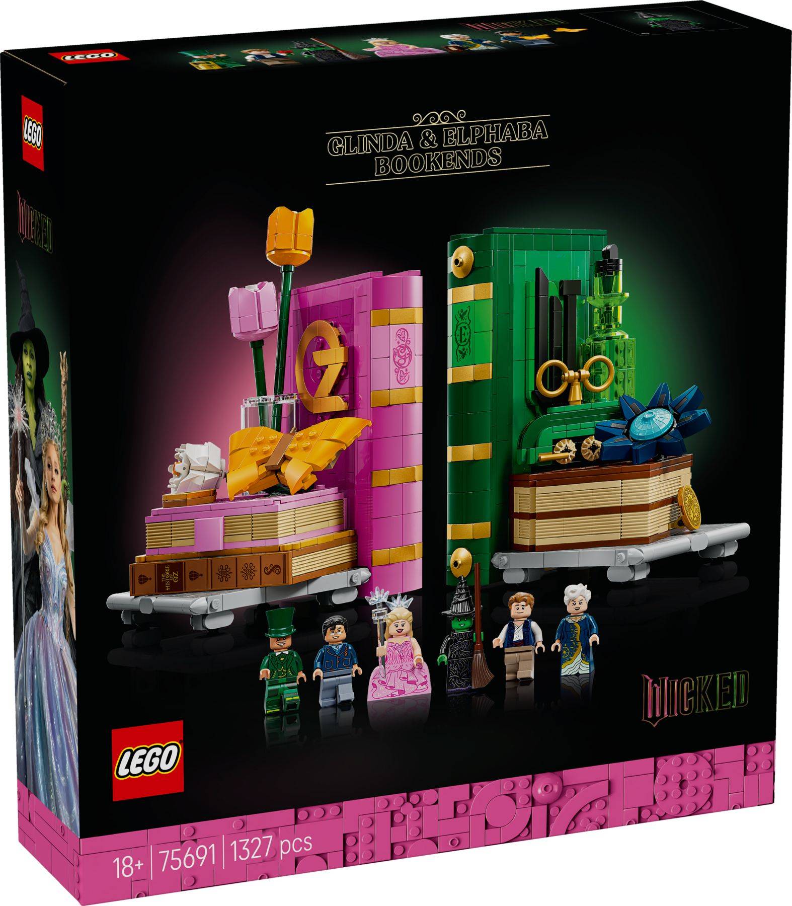 LEGO Wicked 75691 Glinda und Elphaba Bücherstützen