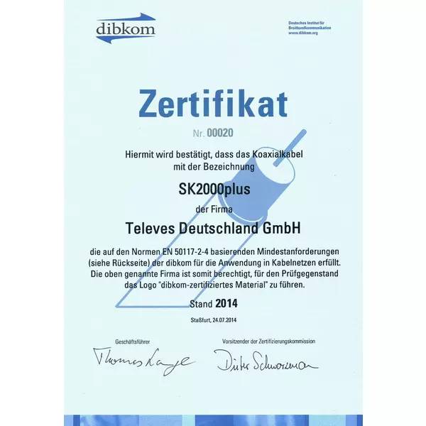 TELV Koaxkabel 1,0/4,6mm SK2000PLUS-T Class A hochgeflecht Trommel 500m