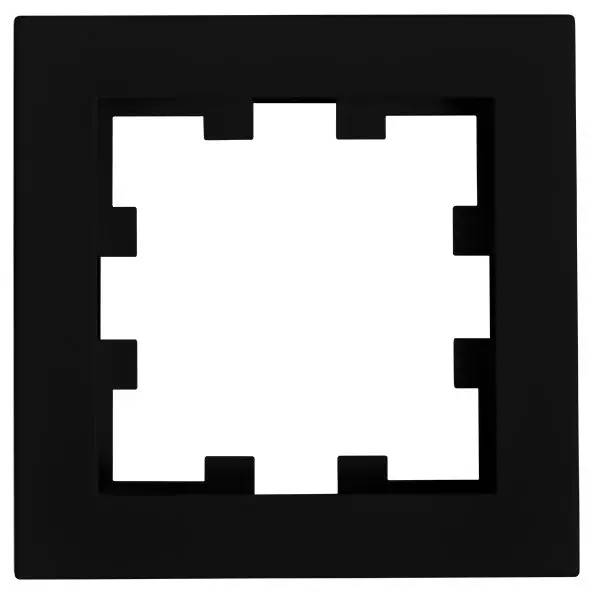 Schwarzer Rahmen mit quadratischer Form, weißem Zentrum und gestuften Kerben auf allen Seiten, die einer Puzzleteil- oder Verbindungsausschnittsform ähneln.