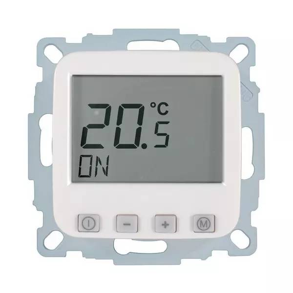 Digitale Thermostat-Anzeige zeigt 20,5°C und 