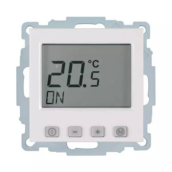 Digitales Wandthermostat zeigt 20,5°C und 