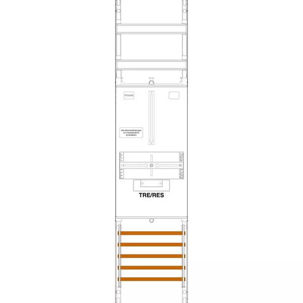 Technisches Diagramm einer hohen Leiter- oder Turmstruktur mit der Bezeichnung „TRE/RES