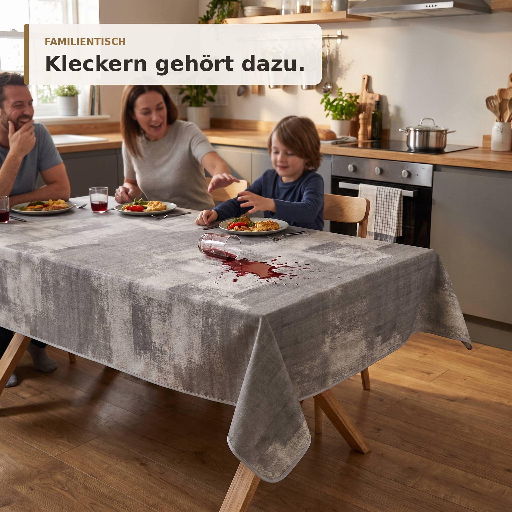 ANRO Tischdecke Eden Wachstuch eckig 180x120 cm Saum abwaschbar