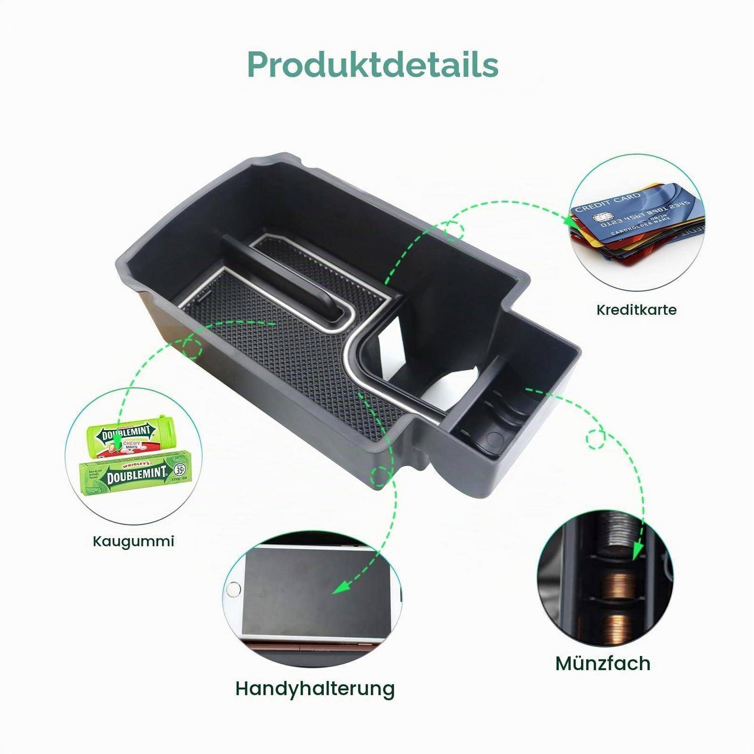Armlehnen-Organizer für Cupra Formentor Seat Leon MK4 ST FR KL 2020-2026 Weiß