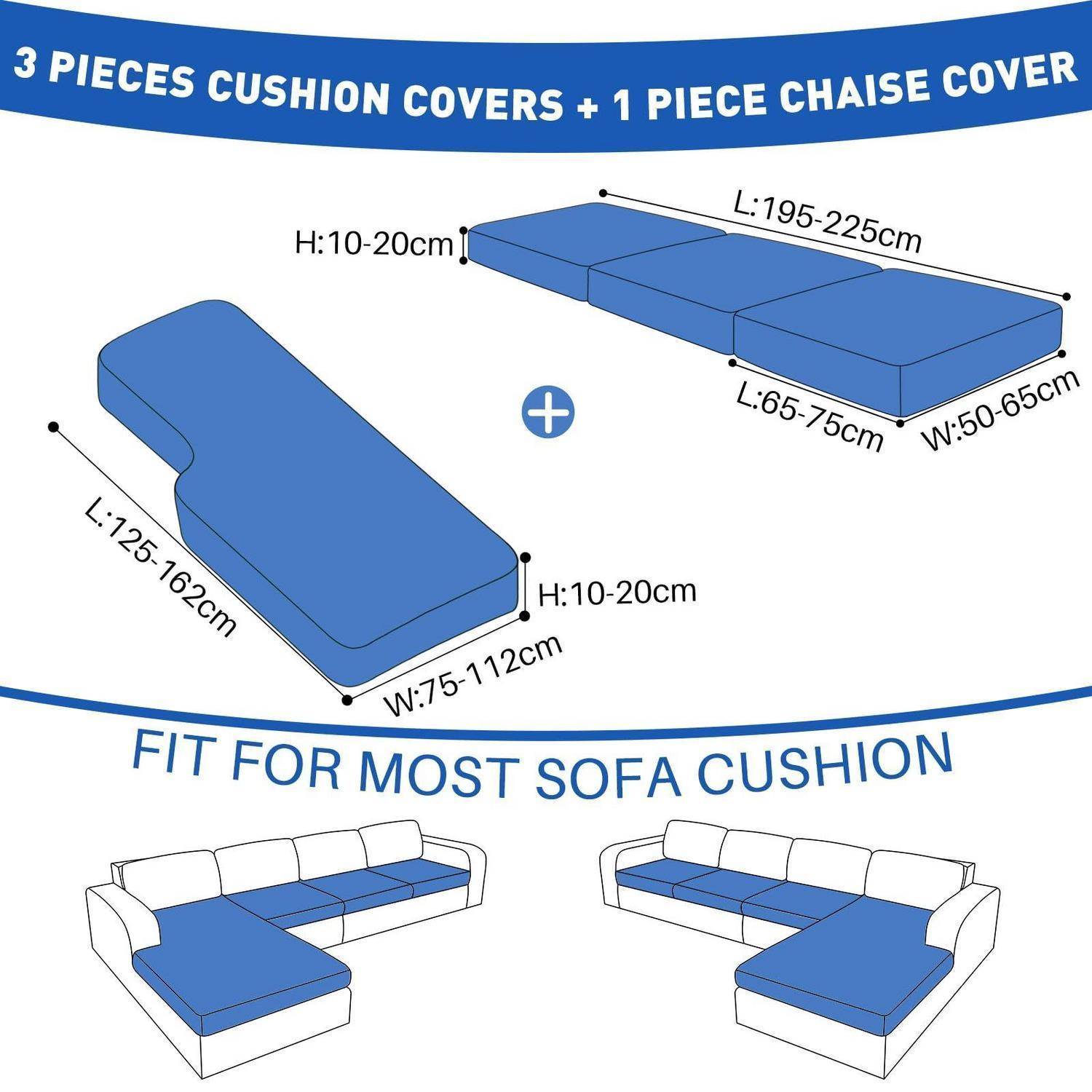 Diagramm mit „3 Kissenbezügen + 1 Chaiselongue-Bezug