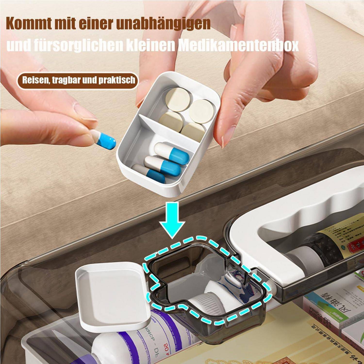 Erste Hilfe Kasten 3-stufig tragbar 39x21.5x26.5cm PP weiß