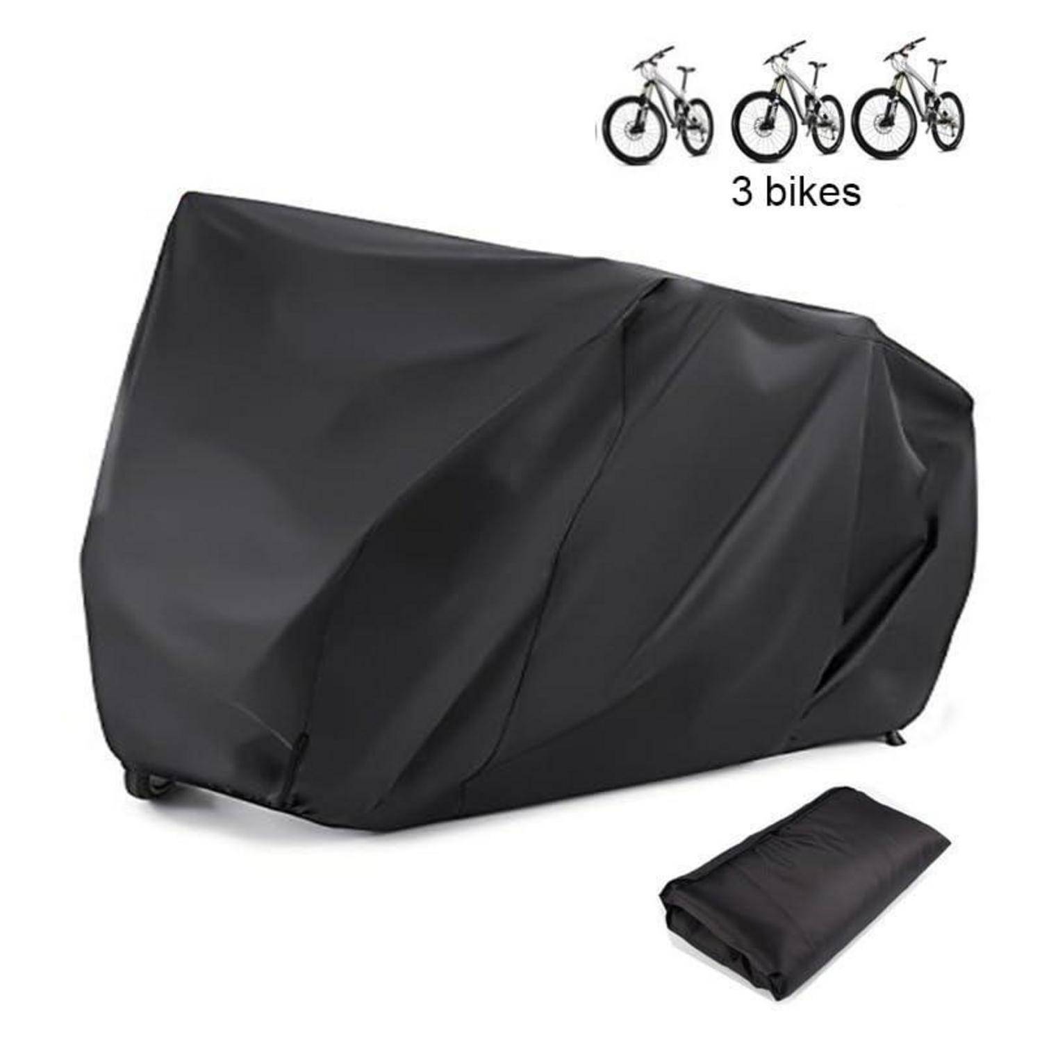 Fahrradabdeckung für 3 Fahrräder 210D Oxford Schwarz