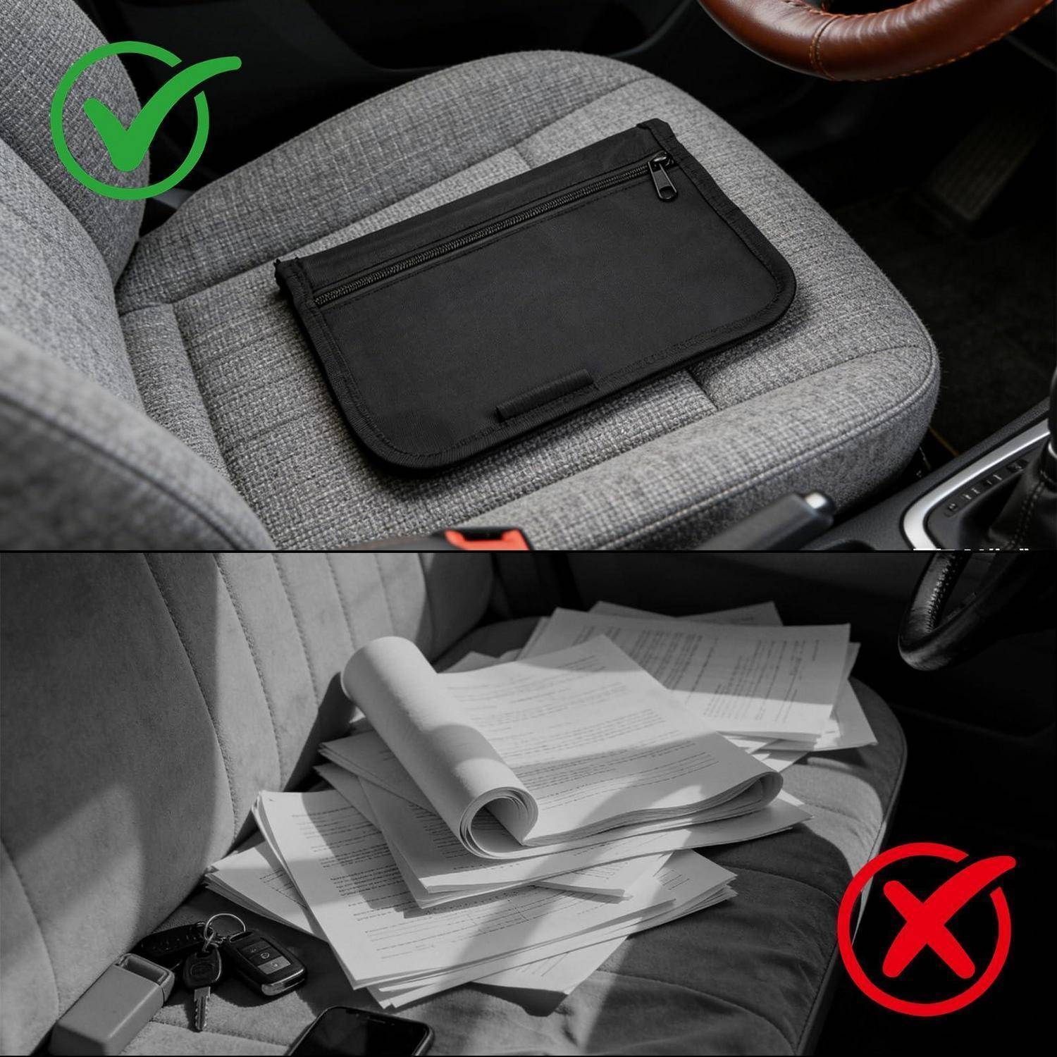 2x Fahrzeugmappe A5 24x17,5cm Dokumenten Organizer Schwarz