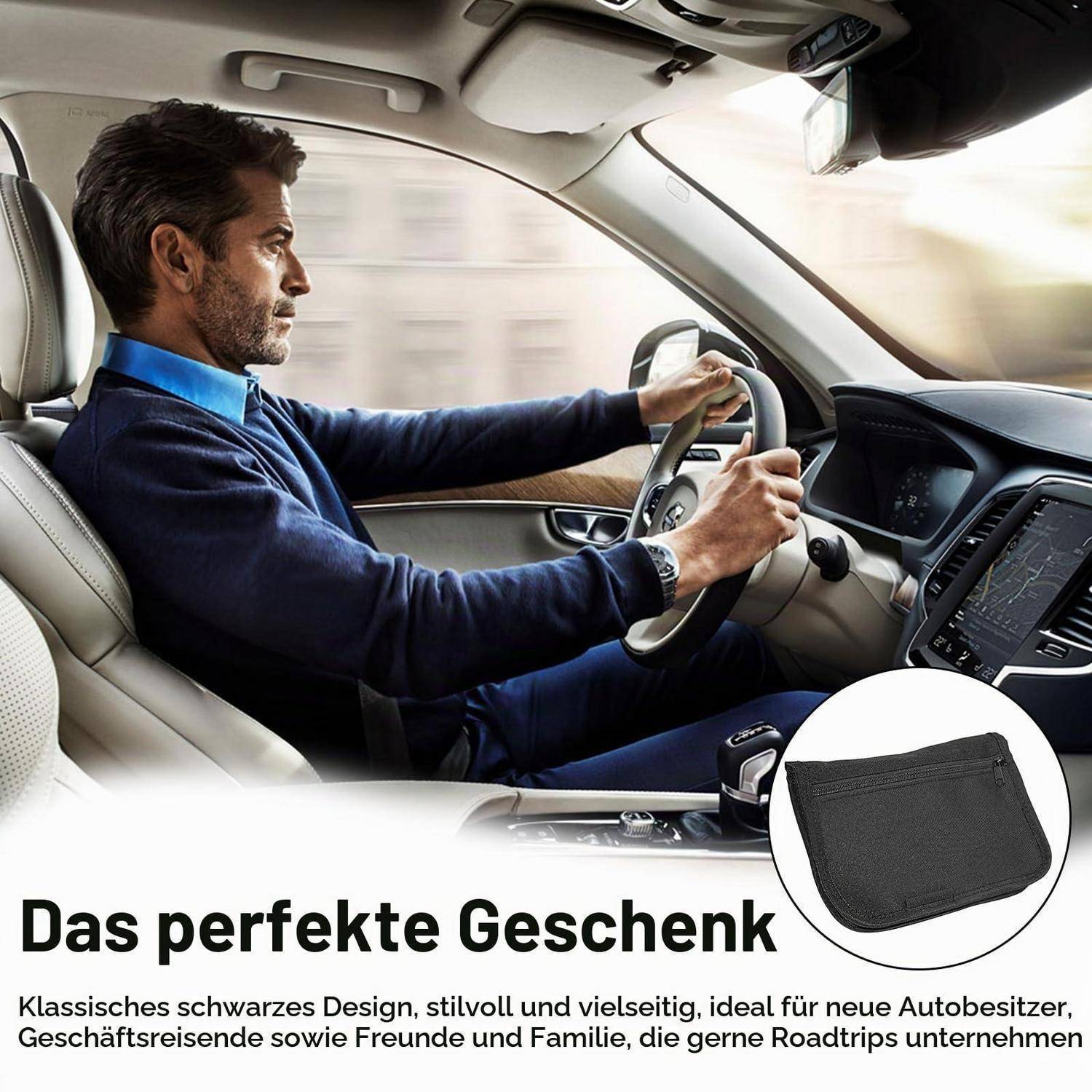 2x Fahrzeugmappe A5 24x17,5cm Dokumenten Organizer Schwarz