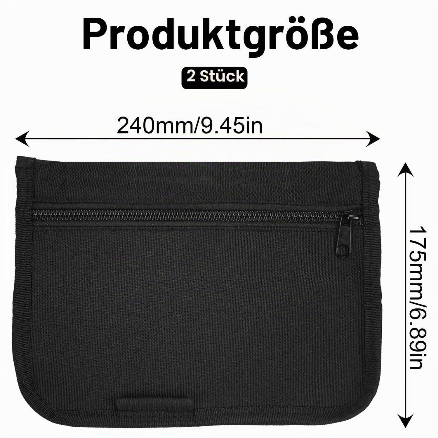 2x Fahrzeugmappe A5 24x17,5cm Dokumenten Organizer Schwarz