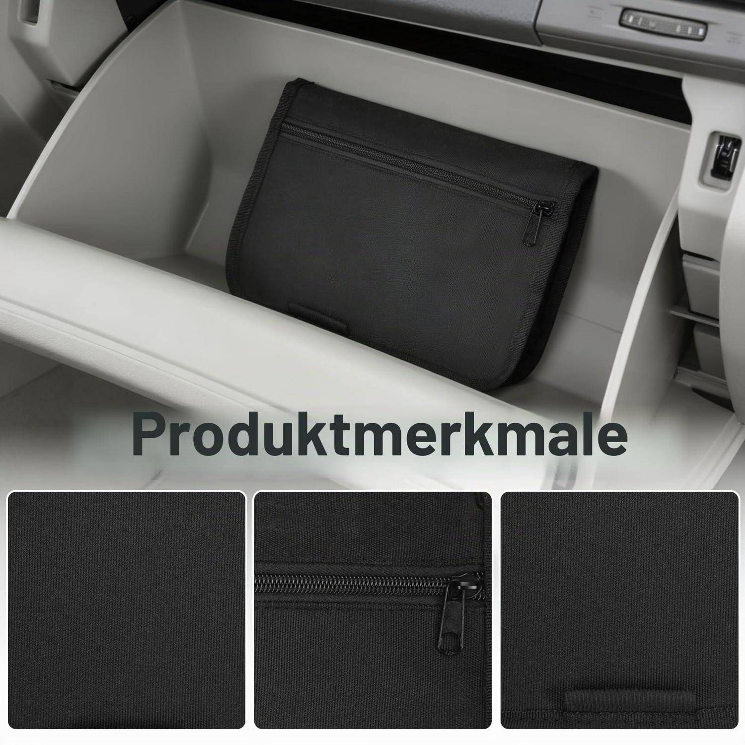 2x Fahrzeugmappe A5 24x17,5cm Dokumenten Organizer Schwarz