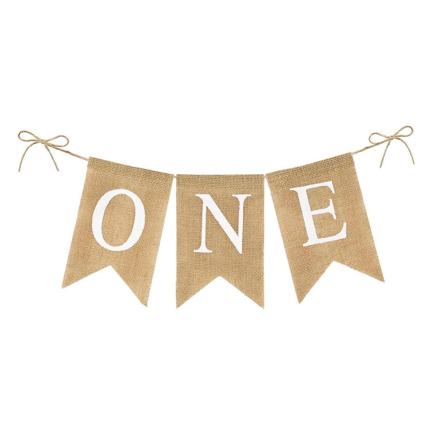 Wimpelkette 1. Geburtstag Jute "ONE" 2m Schnur