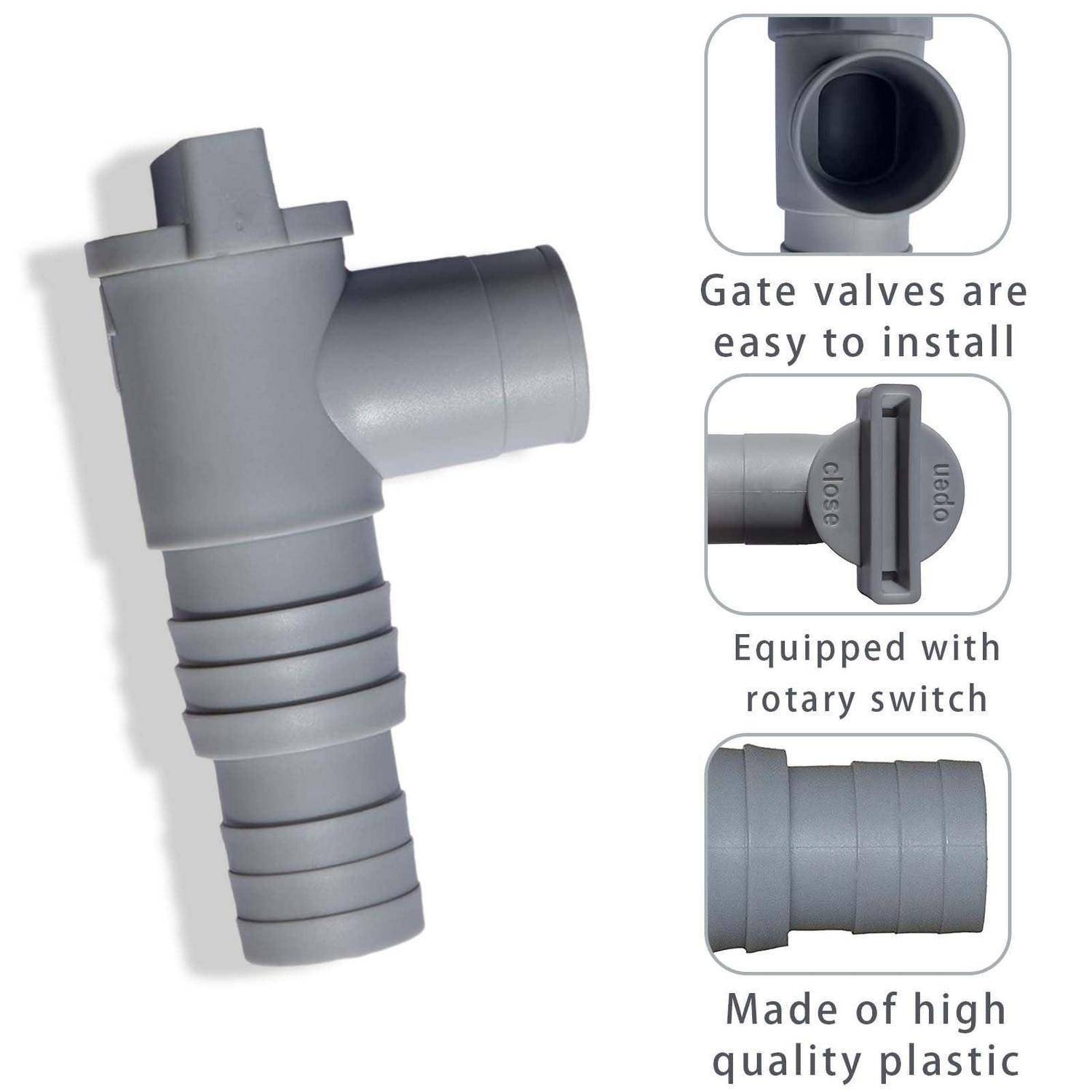 MINZHI 2x Poolschlauch Adapter 32mm mit Absperrhahn und Schlauchschellen