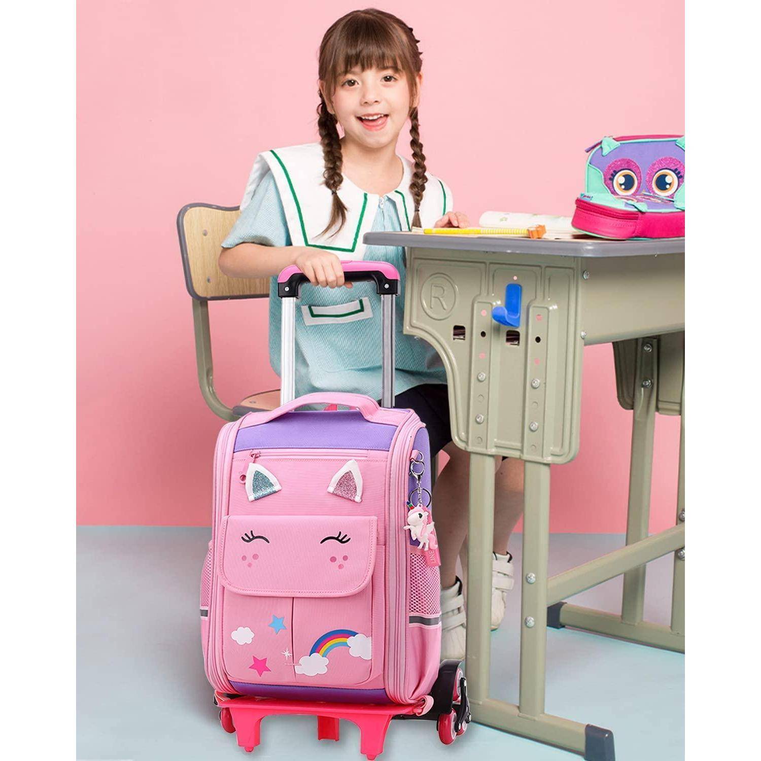Tanou Trolley Rucksack 6 Rollen 16 Zoll Rosa Lila