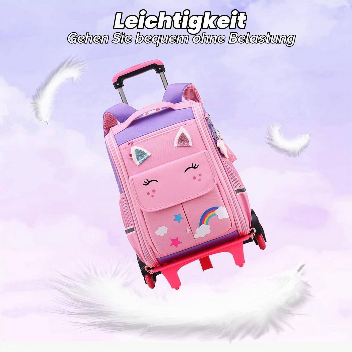Tanou Trolley Rucksack 6 Rollen 16 Zoll Rosa Lila