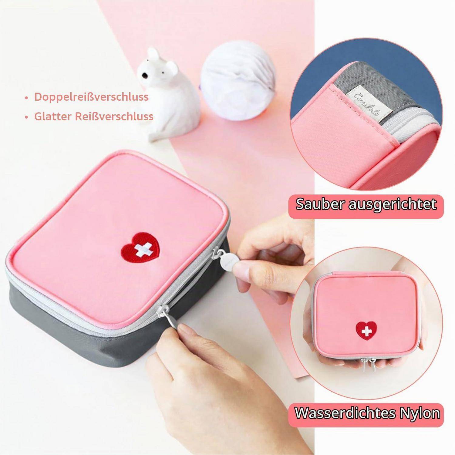 Medikamententasche 3er Set Rosa Wasserdicht Oxford Stoff Doppellagig