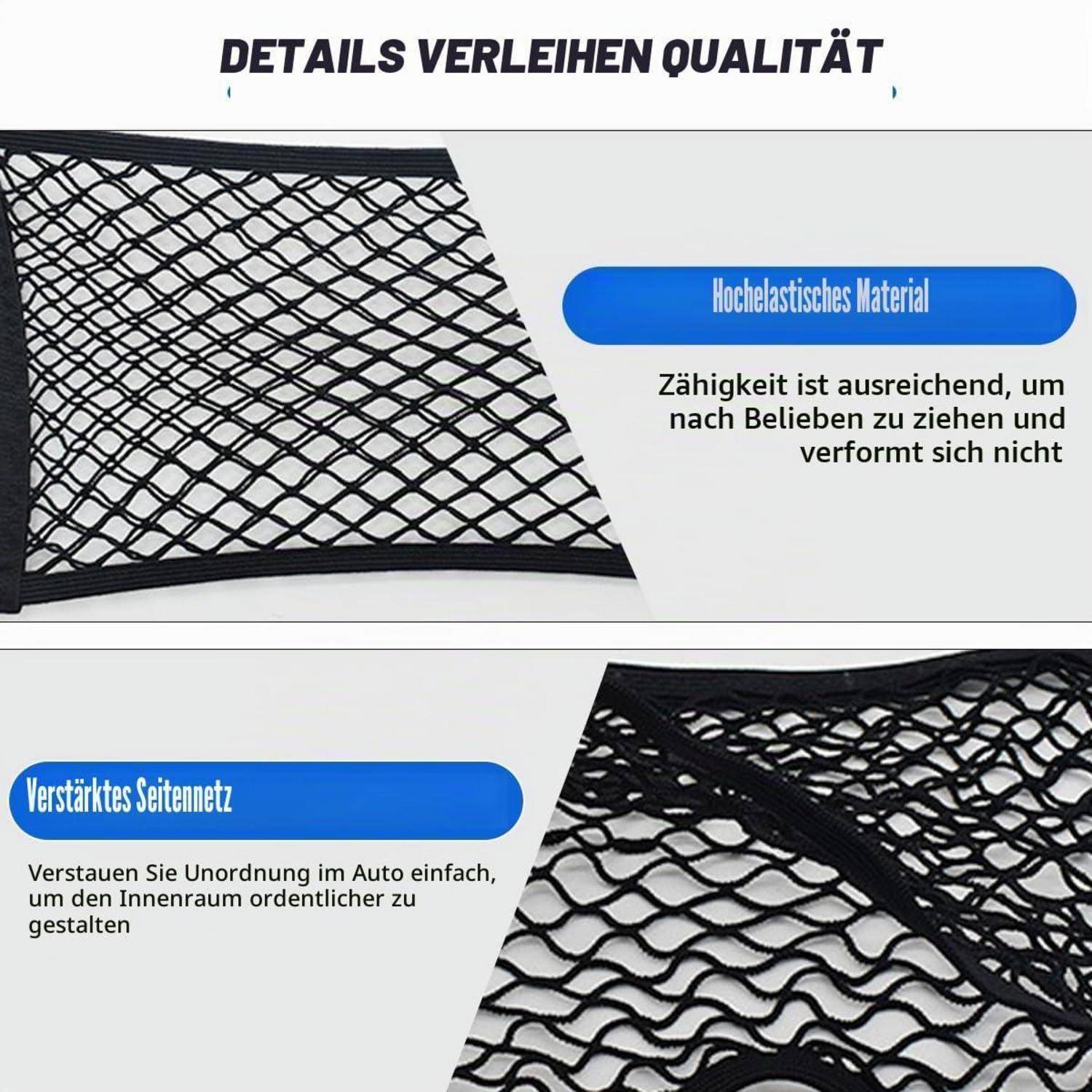 CGEAMDY Kofferraum Netz Tasche 45x25cm Nylon Universal Auto Aufbewahrung