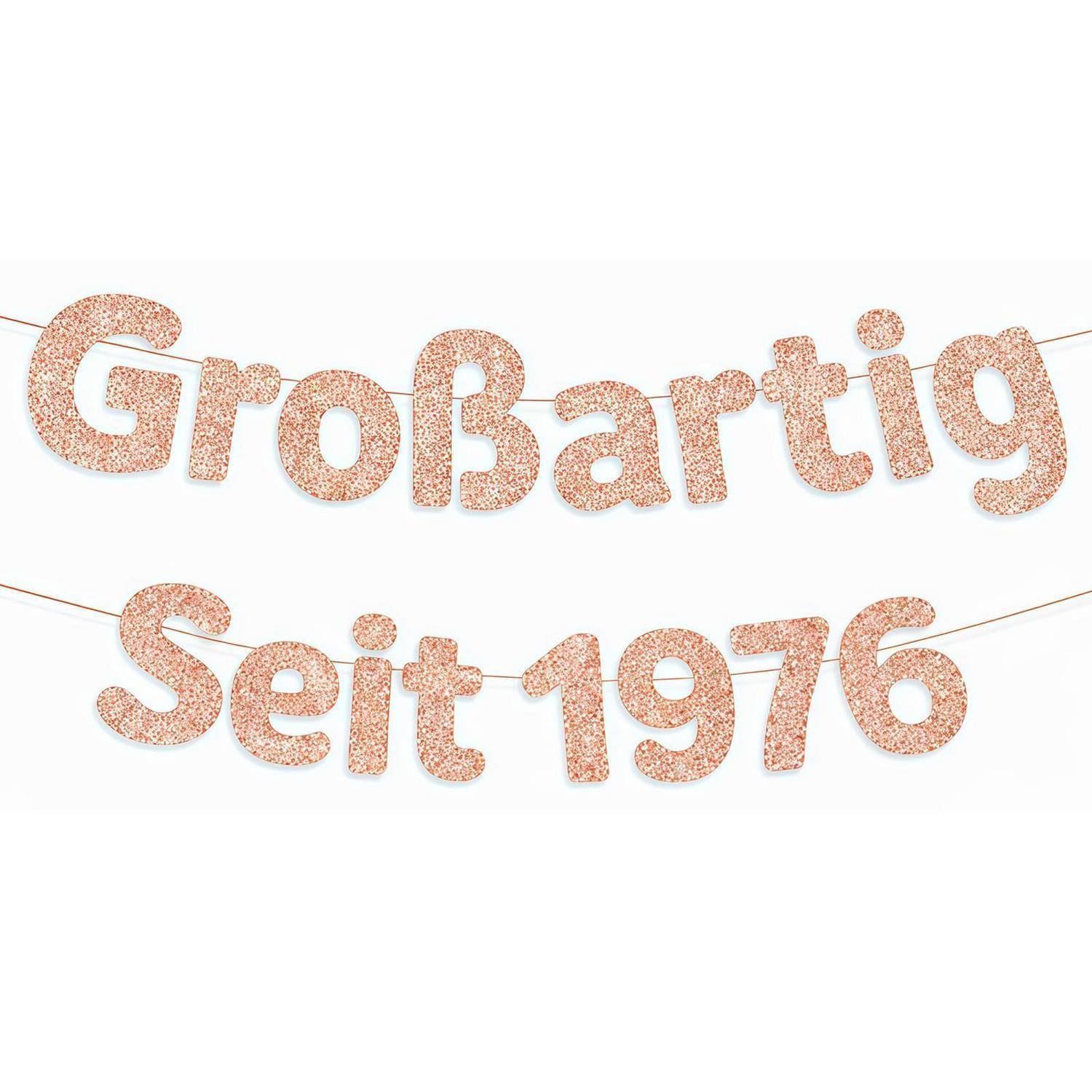 Glitterndes rosegoldenes Bannertextschild mit 