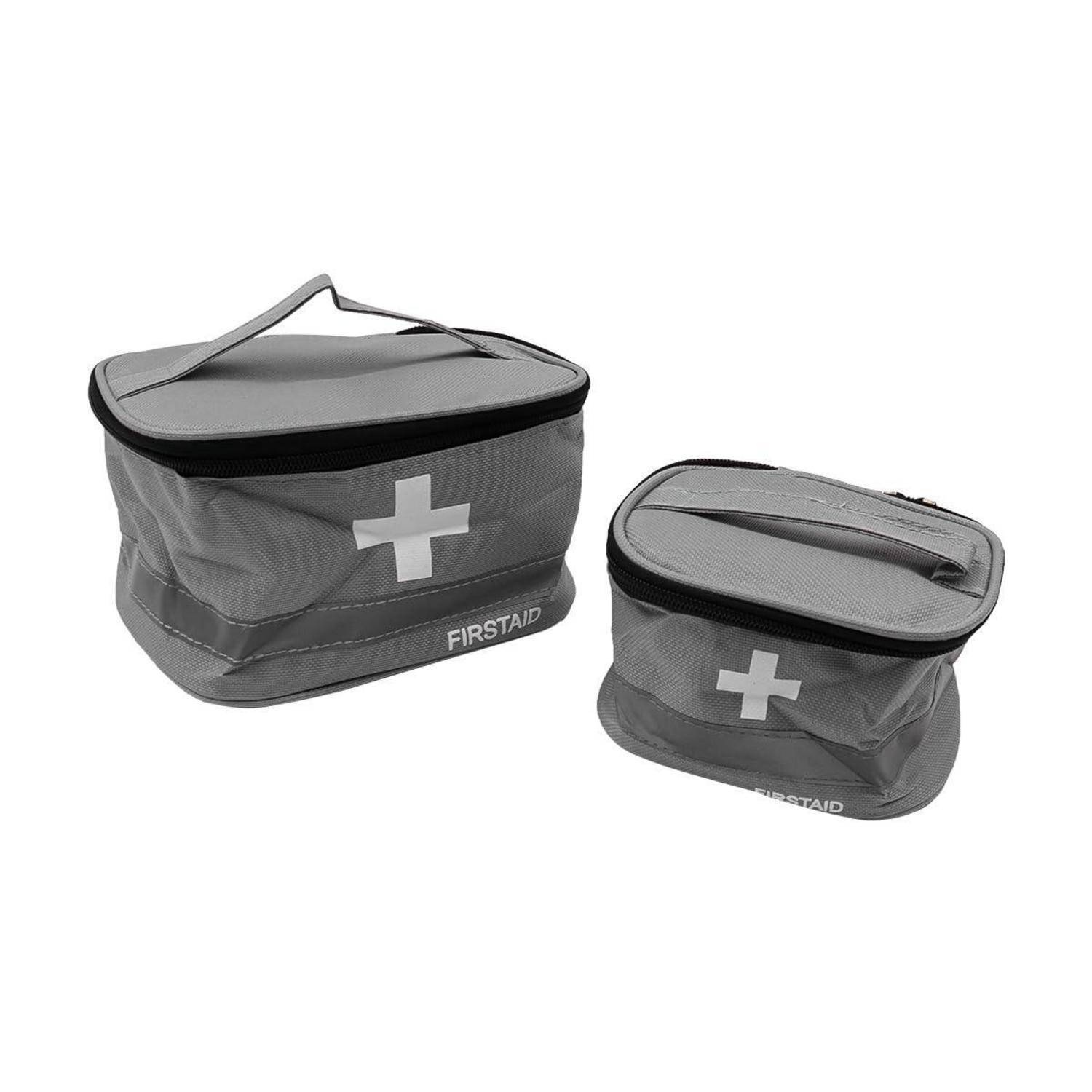 2-teilige Erste-Hilfe-Taschen, Oxford-Gewebe, Grau