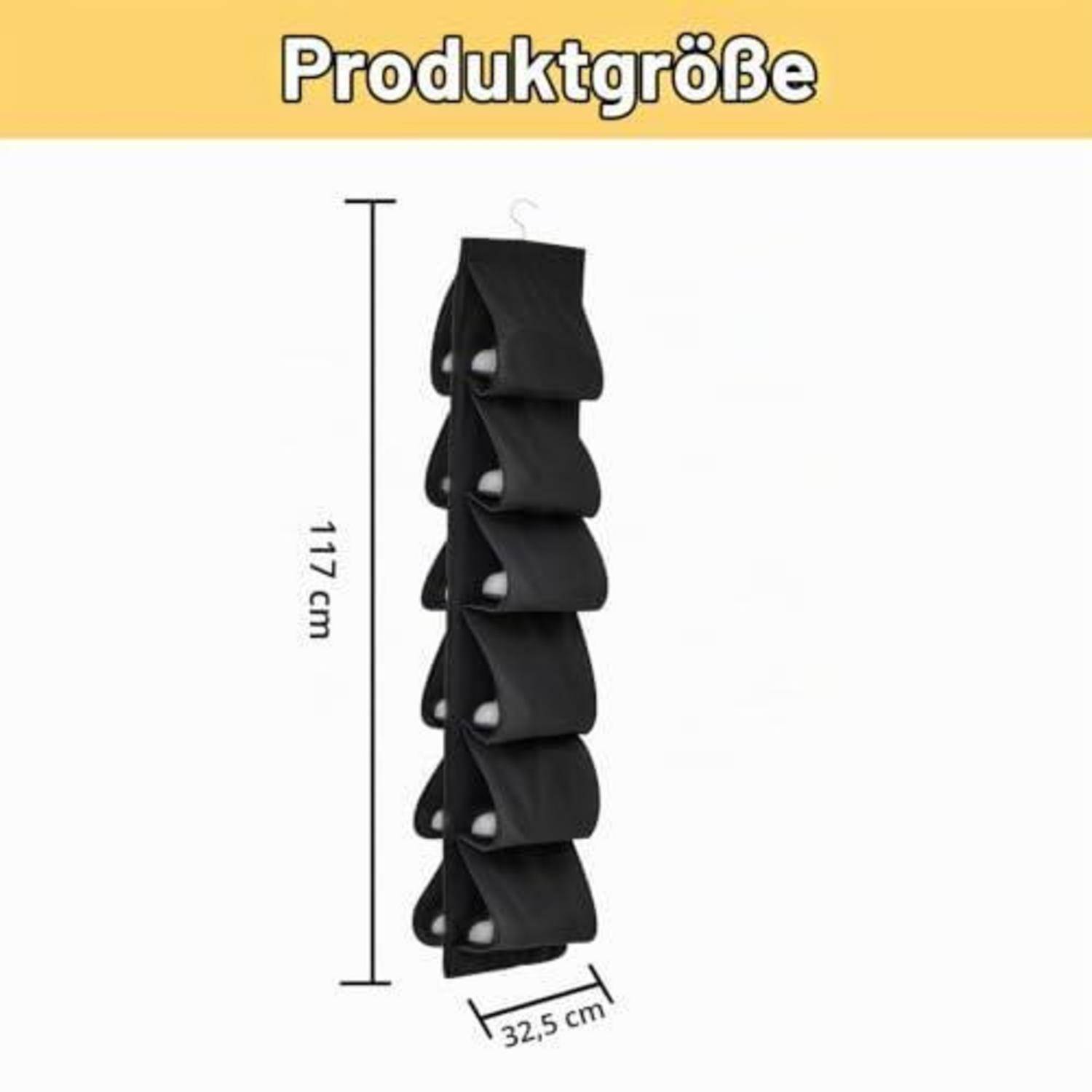 Hängeorganizer Schuhregal 12-Fach Faltbar Schwarz