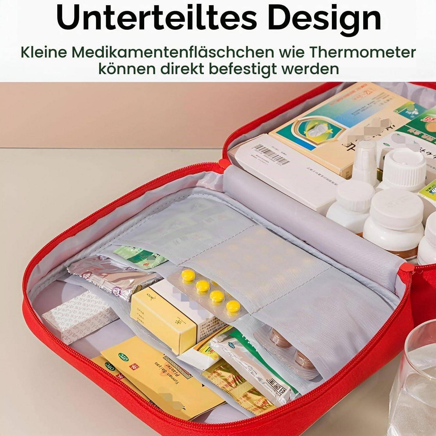 Medikamententaschen Set 4-teilig Rot Wasserdicht Oxford-Gewebe