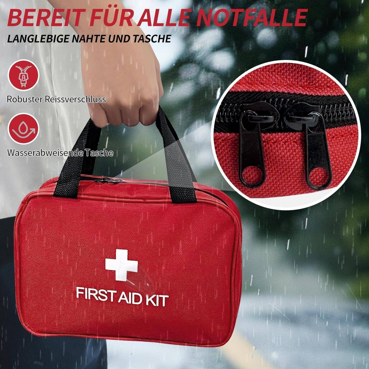 Erste Hilfe Set 120 Teile Rot Outdoor Reiseapotheke Tasche Nylon