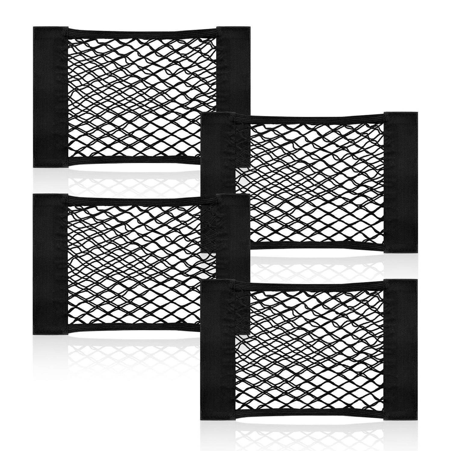 4x Kofferraum Netztasche 40x25cm Klett-Montage Nylon elastisch