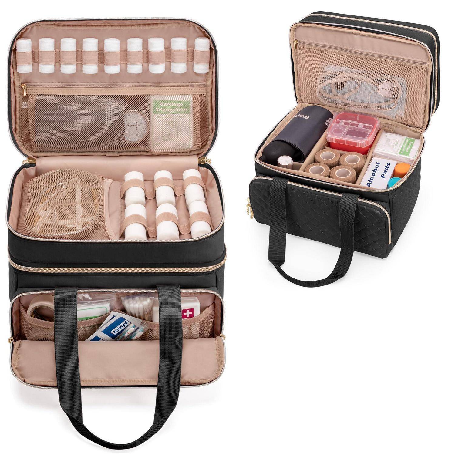 Yarwo Medikamententasche Leer Schwarz 30x20x25cm
