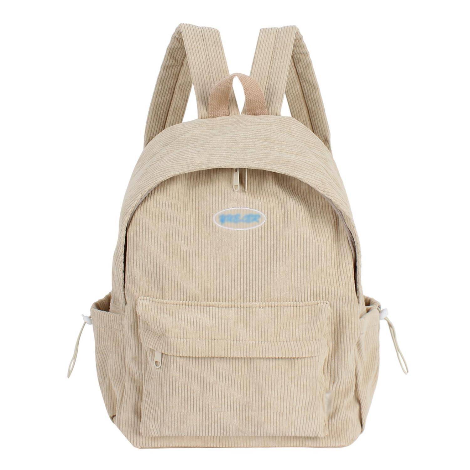 Cord Rucksack H-beige mit Laptopfach 30x13x40cm